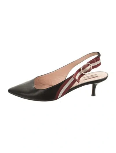 Pre-owned Bally Leather Slingback Pumps In Black
