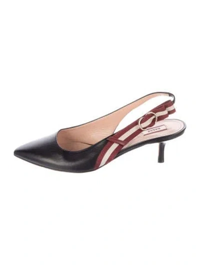Pre-owned Bally Leather Slingback Pumps In Black