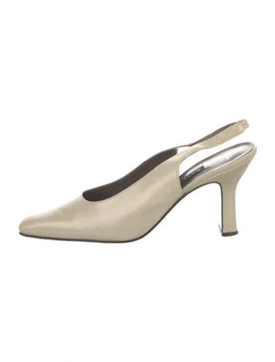 Pre-owned Bally Leather Slingback Pumps In Neutral