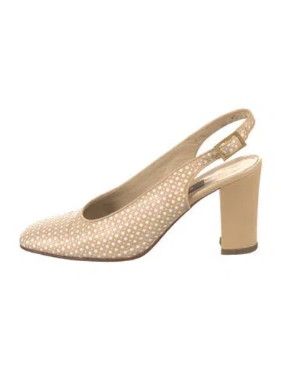 Pre-owned Bally Leather Slingback Pumps In Neutral