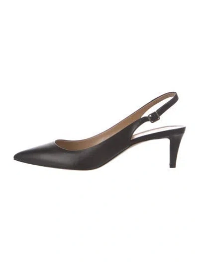 Pre-owned Bally Leather Slingback Pumps W/ Tags In Black