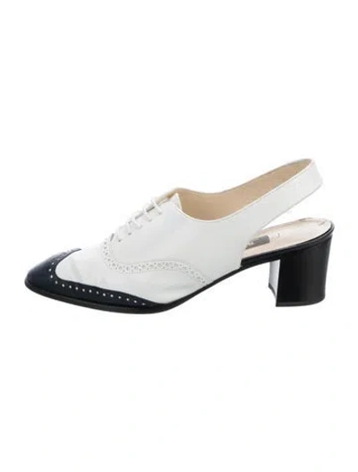 Pre-owned Bally Leather Slingback Pumps In White