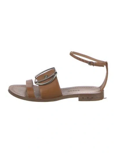 Pre-owned Bally Leather Slingback Sandals In Brown