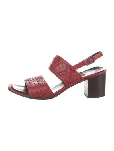 Pre-owned Bally Leather Slingback Sandals In Red