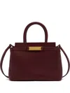 Bally Leather Small Tote Bag In Burgundy