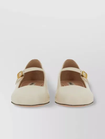 Bally Leather Strap Block Heel Square Toe Pump