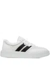Bally Leather Stripe-detail Sneakers In White