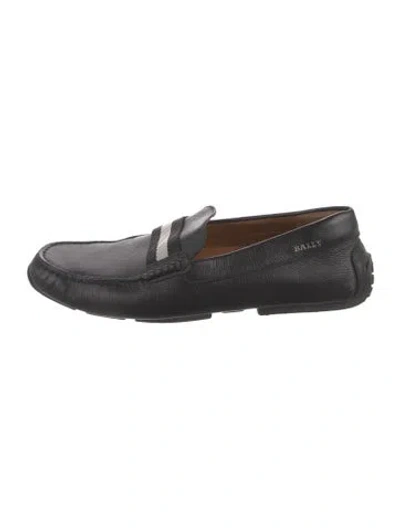 Pre-owned Bally Leather Striped Drivers In Black