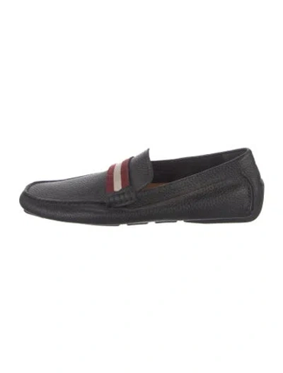 Pre-owned Bally Leather Striped Drivers In Black