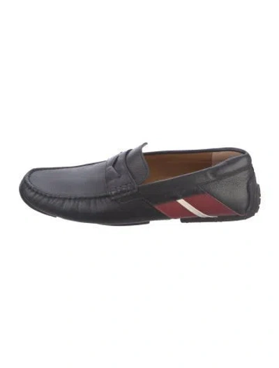 Pre-owned Bally Leather Striped Drivers In Blue
