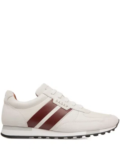 Bally Leather Striped Low-top Sneakers In White