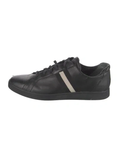 Pre-owned Bally Leather Striped Sneakers In Black