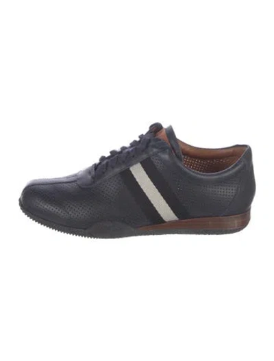 Pre-owned Bally Leather Striped Sneakers In Blue