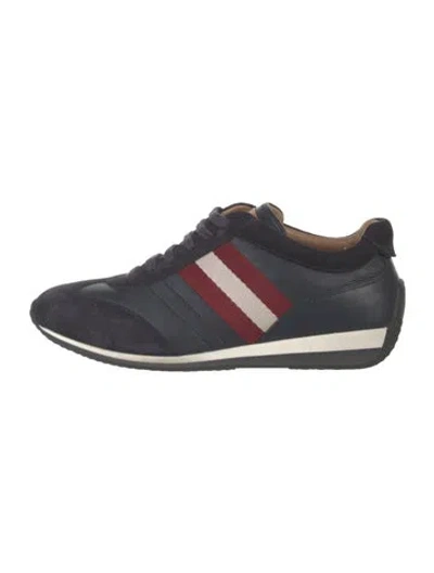Pre-owned Bally Leather Striped Sneakers In Blue