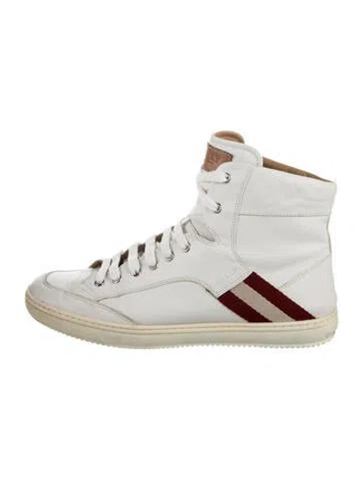Pre-owned Bally Leather Striped Sneakers In Neutral