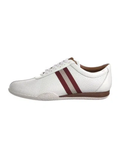 Pre-owned Bally Leather Striped Sneakers In White