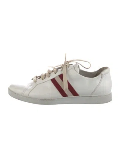 Pre-owned Bally Leather Striped Sneakers In White