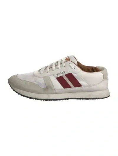 Pre-owned Bally Leather Striped Sneakers In White