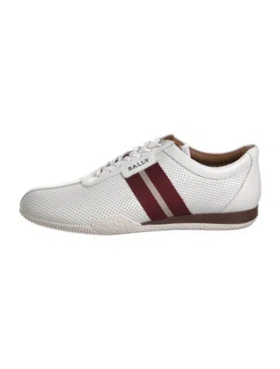Pre-owned Bally Leather Striped Sneakers In White