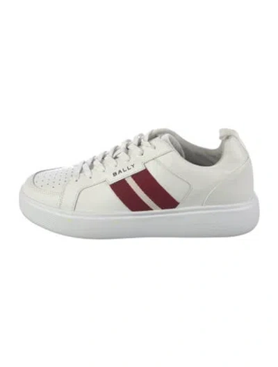 Pre-owned Bally Leather Striped Sneakers In White