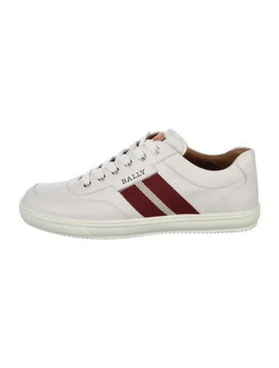 Pre-owned Bally Leather Striped Sneakers In White