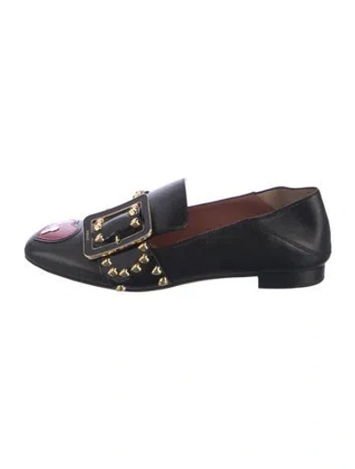 Pre-owned Bally Leather Studded Accents Loafers In Blue