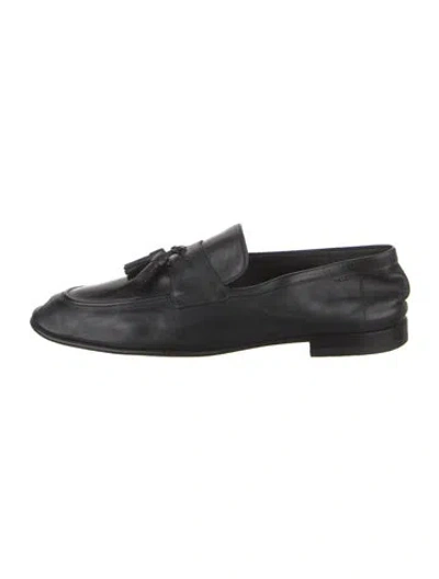 Pre-owned Bally Leather Tassel Accents Dress Loafers In Black