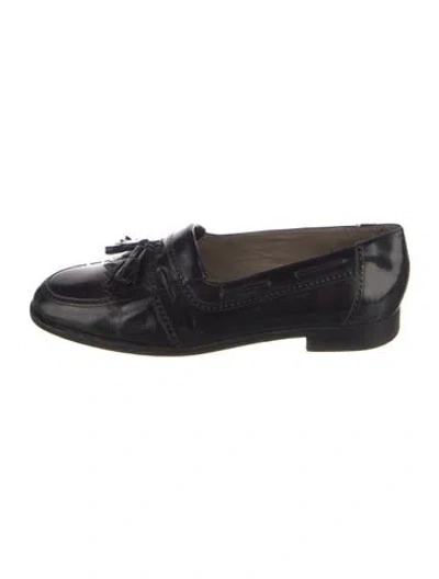 Pre-owned Bally Leather Tassel Accents Dress Loafers In Black
