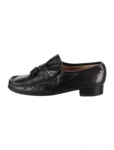 Pre-owned Bally Leather Tassel Accents Loafers In Black