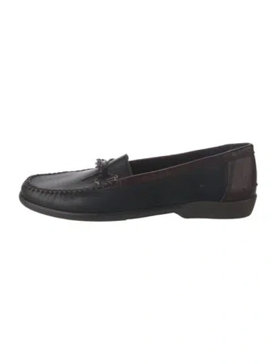 Pre-owned Bally Leather Tassel Accents Loafers In Black