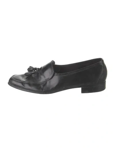 Pre-owned Bally Leather Tassel Accents Loafers In Black