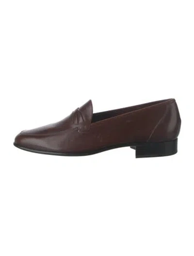 Pre-owned Bally Leather Tassel Accents Loafers In Brown