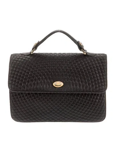 Pre-owned Bally Leather Top Handle Bag In Black