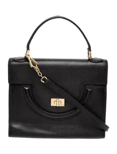 Pre-owned Bally Leather Top Handle Bag In Black