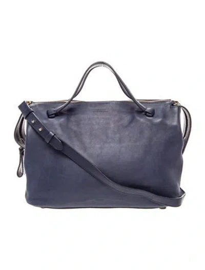 Pre-owned Bally Leather Top Handle Bag In Blue