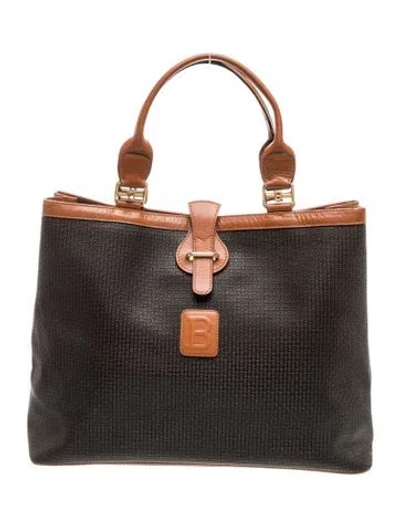 Pre-owned Bally Leather Top Handle Bag In Brown