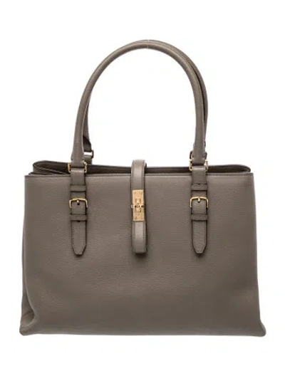 Pre-owned Bally Leather Top Handle Bag In Gray