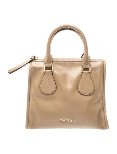 Pre-owned Bally Leather Top Handle Bag In Neutrals