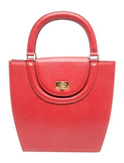 Pre-owned Bally Leather Top Handle Bag In Red
