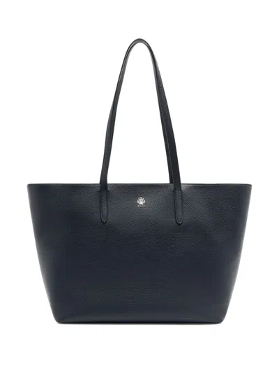 Bally Leather Tote Bag In Blue