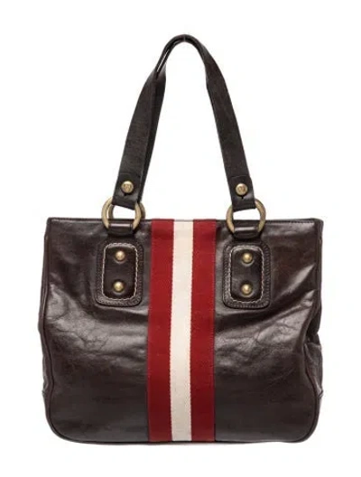 Pre-owned Bally Leather Tote In Brown