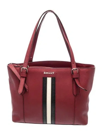 Pre-owned Bally Leather Tote In Burgundy