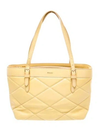 Pre-owned Bally Leather Tote In Yellow