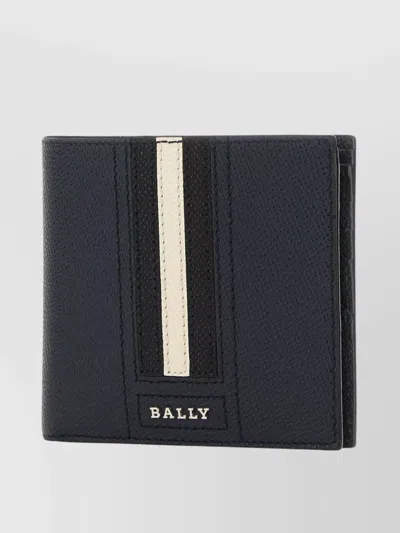 Bally Leather Trasai Wallet Stripe Design In Black