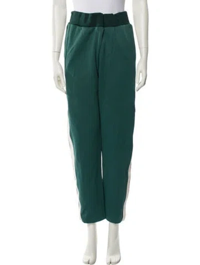 Pre-owned Bally Leather Trim Embellishment Sweatpants In Green