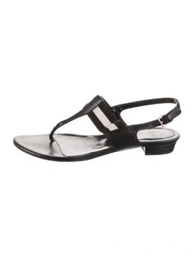 Pre-owned Bally Leather T-strap Sandals In Black