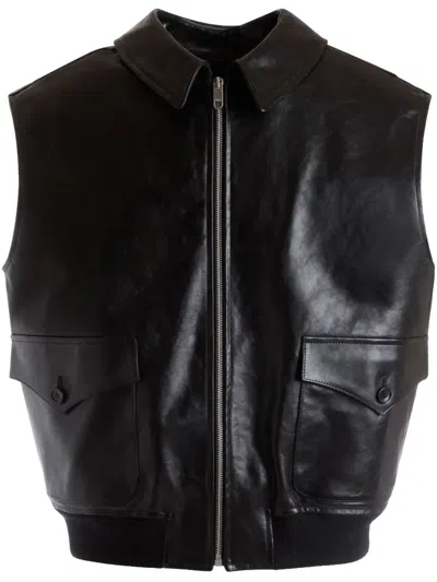 Bally Leather Vest In Black