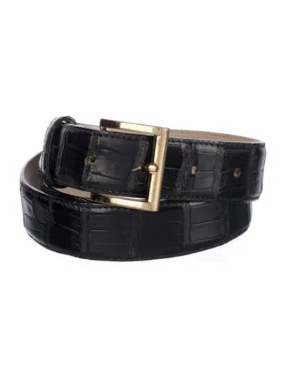 Pre-owned Bally Leather Waist Belt In Black
