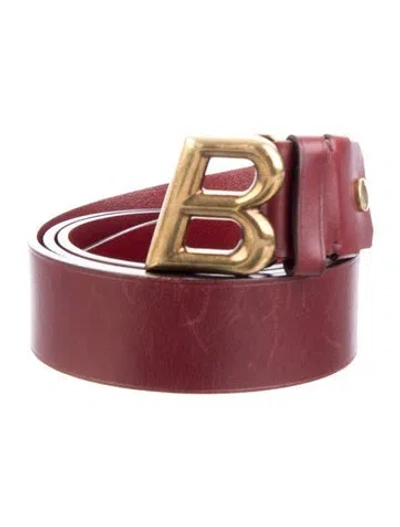 Pre-owned Bally Leather Waist Belt In Burgundy