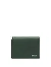 Bally Leather Wallet In Grün